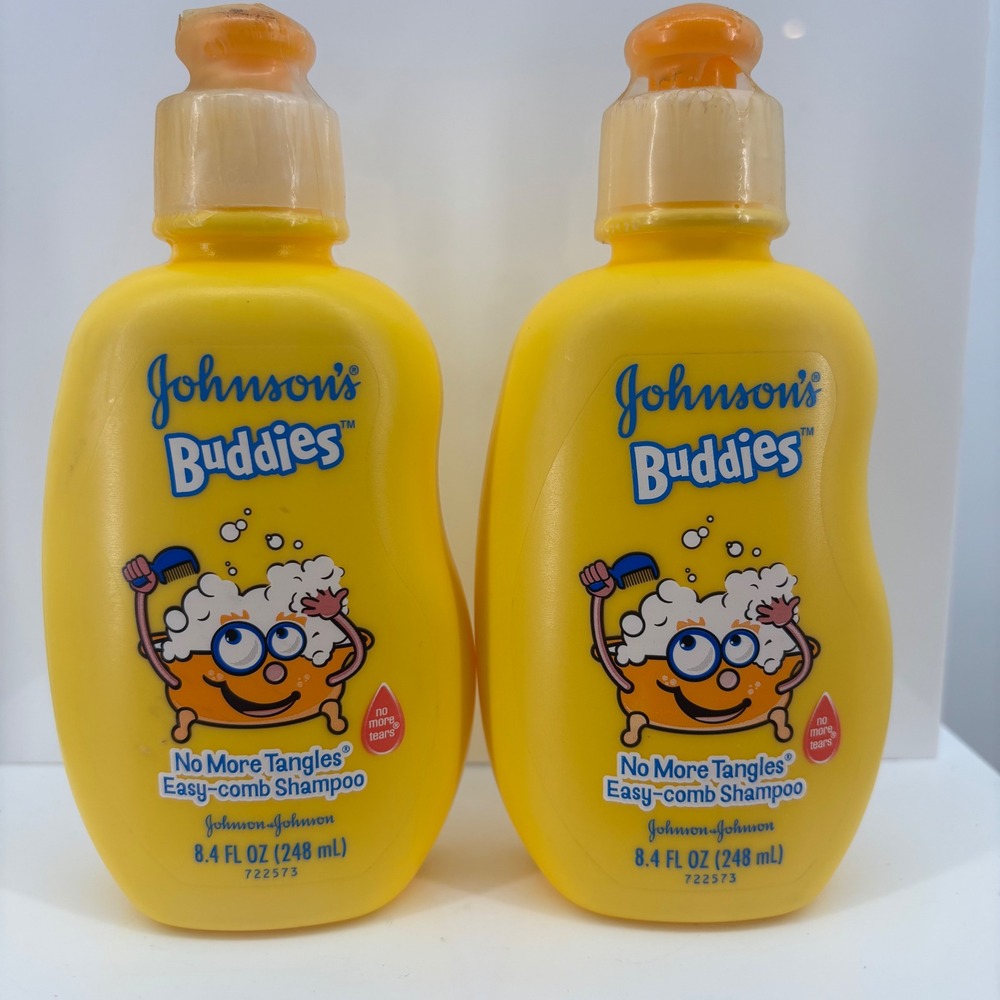 2pk Johnson's Buddies No More Tangles Easy-comb Shampoo 8.4oz Kids Yellow 2005